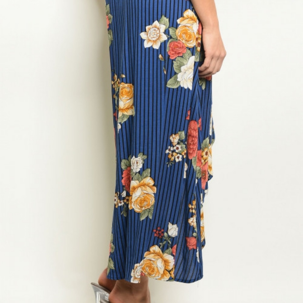 🎉HP LAST! Floral and stripes high-low maxi skirt - Picture 5 of 5